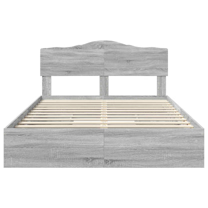 Letto con Contenitore con testiera Grigio Sonoma 160 x 200 cm | homemem39