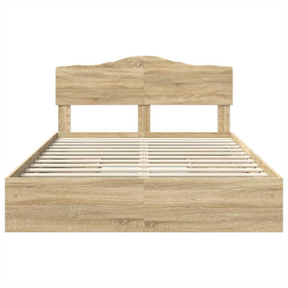 Letto con Contenitore con testiera Rovere Sonoma 150 x 200 cm | homemem39