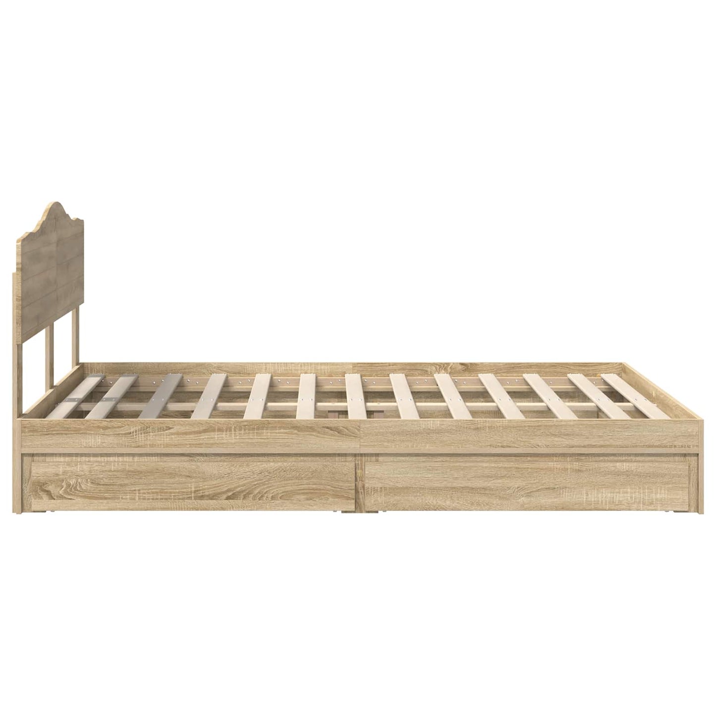 Letto con Contenitore con testiera Rovere Sonoma 150 x 200 cm | homemem39