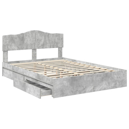 Letto con Contenitore con testiera Grigio cemento 150 x 200 cm | homemem39