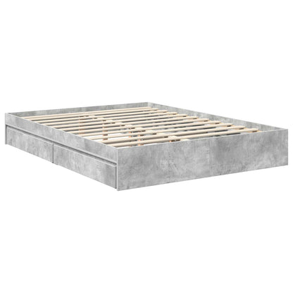 Letto con Contenitore con testiera Grigio cemento 150 x 200 cm | homemem39