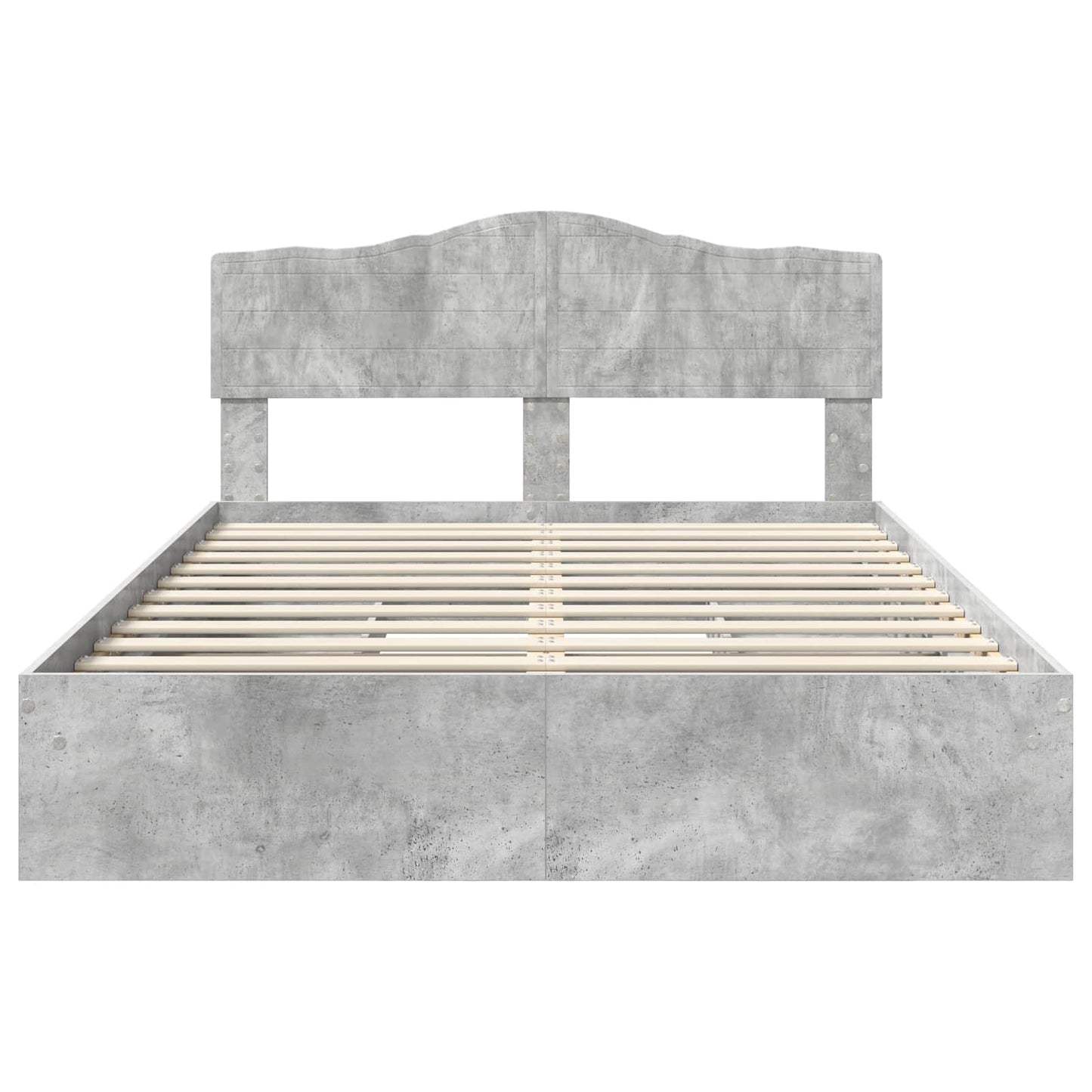 Letto con Contenitore con testiera Grigio cemento 150 x 200 cm | homemem39