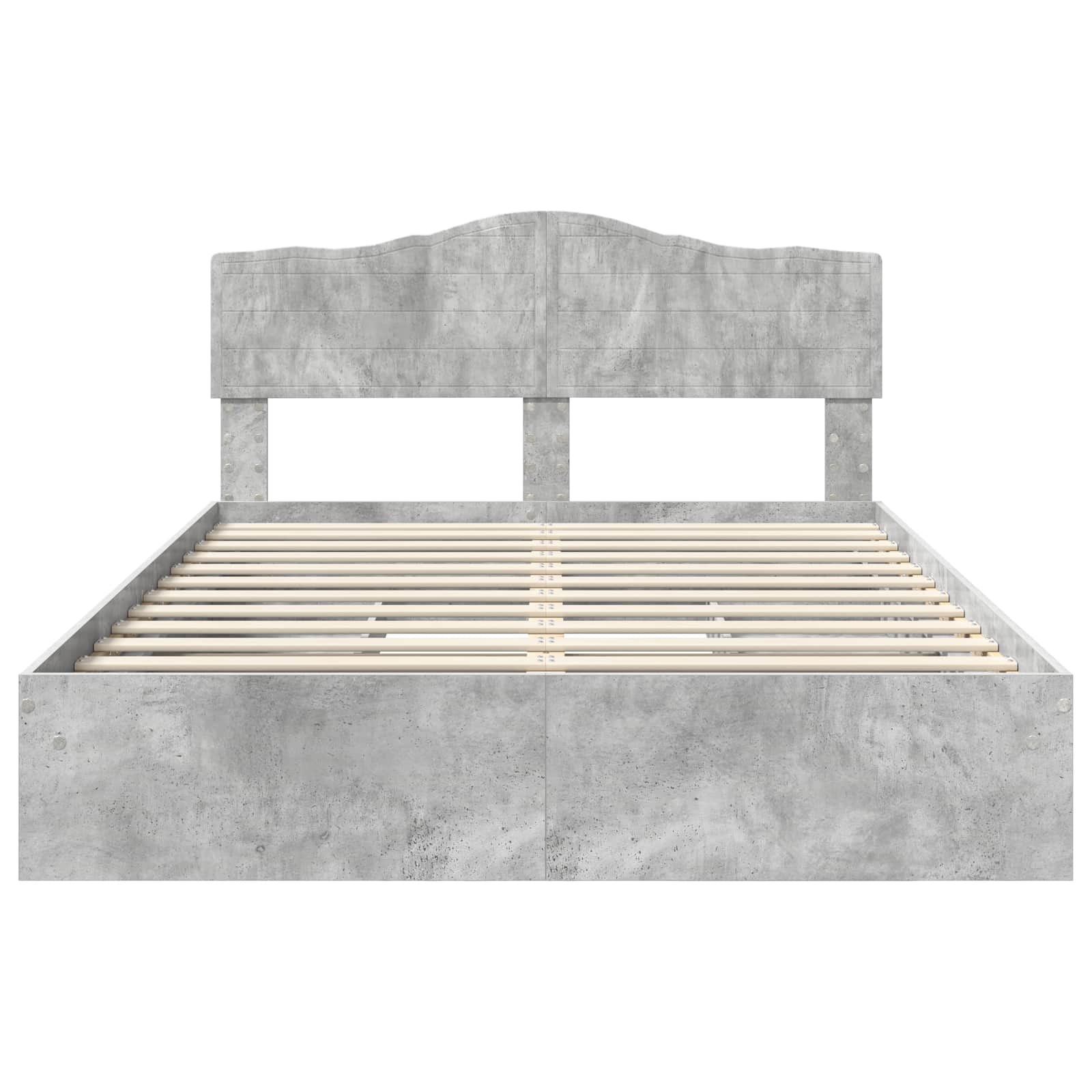 Letto con Contenitore con testiera Grigio cemento 150 x 200 cm | homemem39