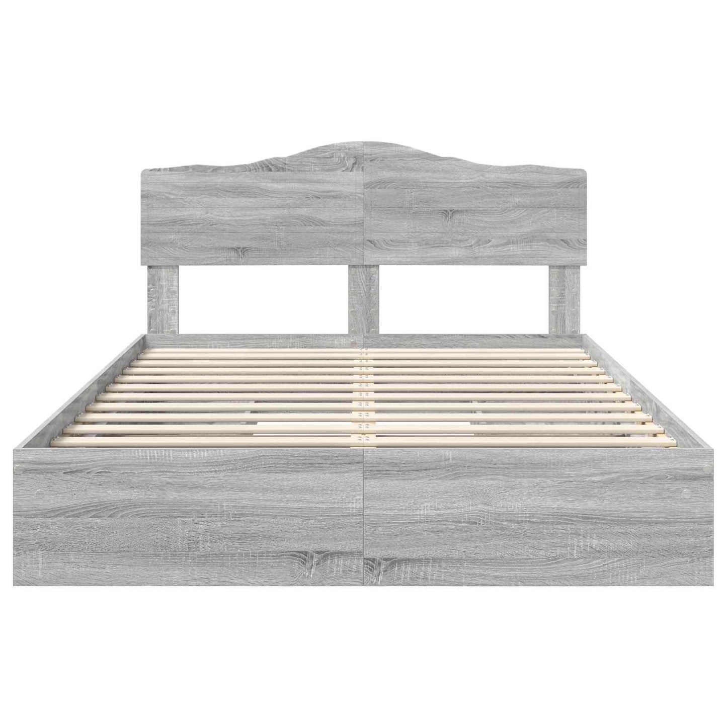 Letto con Contenitore con testiera Grigio Sonoma 140 x 200 cm | homemem39