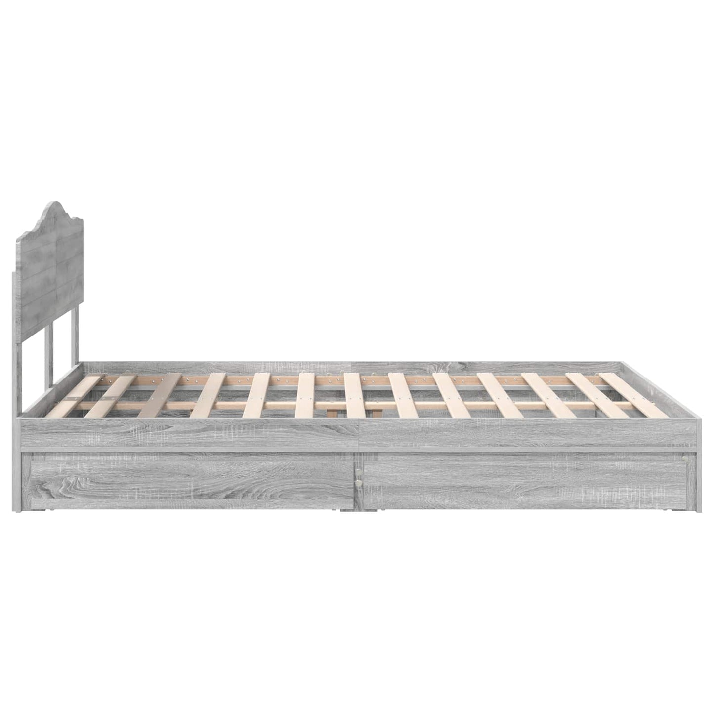Letto con Contenitore con testiera Grigio Sonoma 140 x 200 cm | homemem39