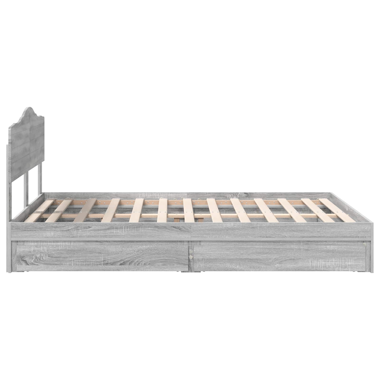 Letto con Contenitore con testiera Grigio Sonoma 140 x 200 cm | homemem39