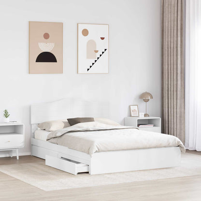 Letto con Contenitore Bianco 140 x 190 cm Legno multistrato | homemem39