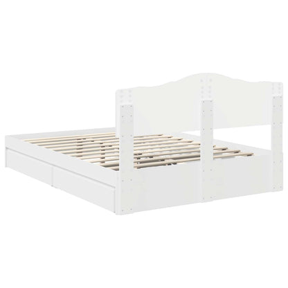Letto con Contenitore Bianco 140 x 190 cm Legno multistrato | homemem39