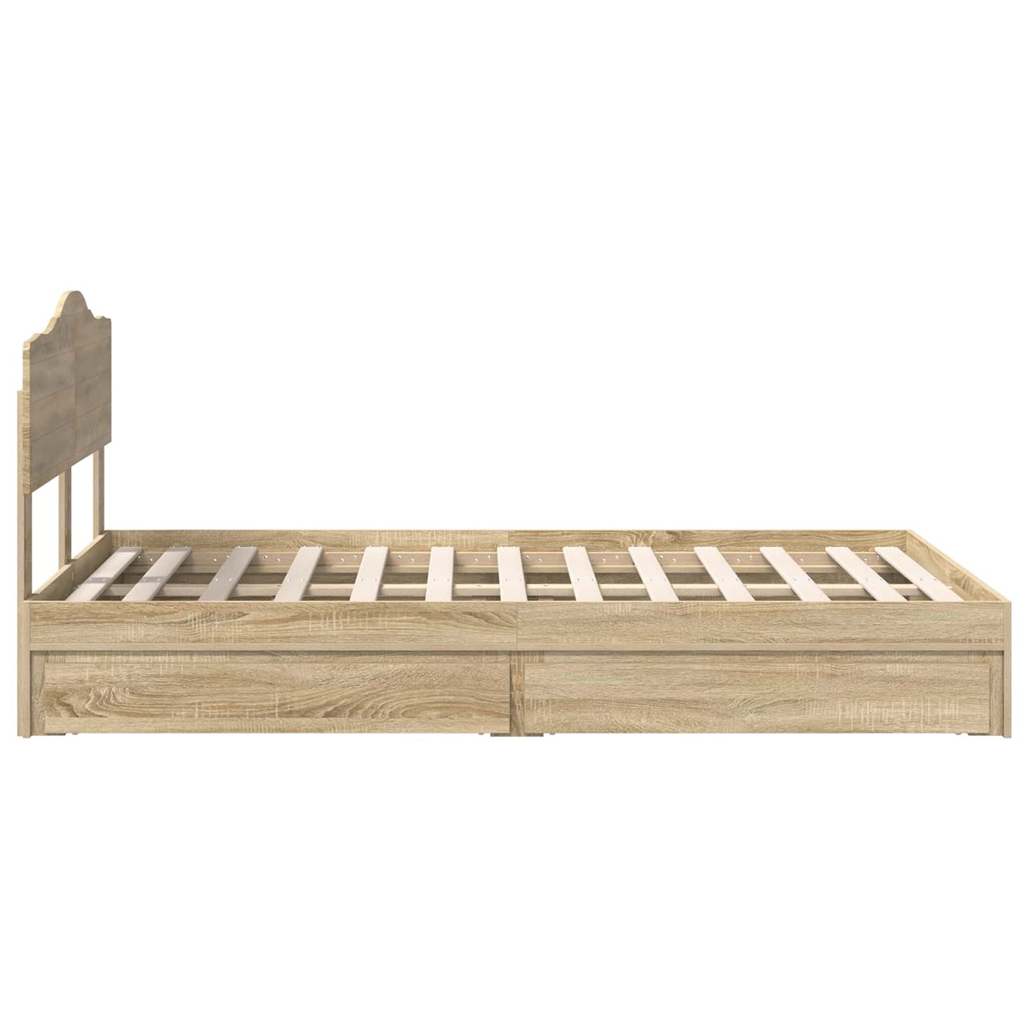 Letto con Contenitore con testiera Rovere Sonoma 135 x 190 cm | homemem39