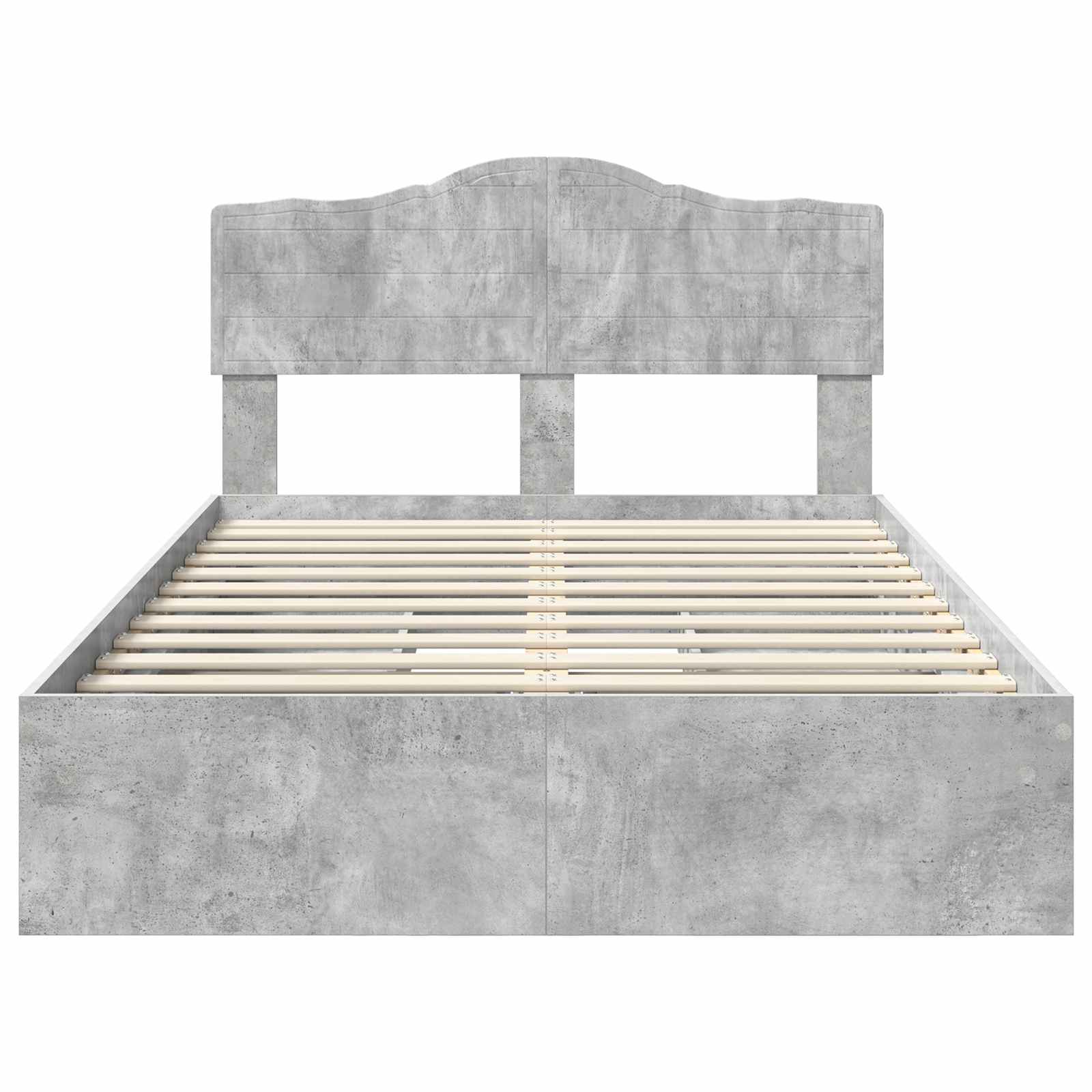 Letto con Contenitore con testiera Grigio cemento 135 x 190 cm | homemem39