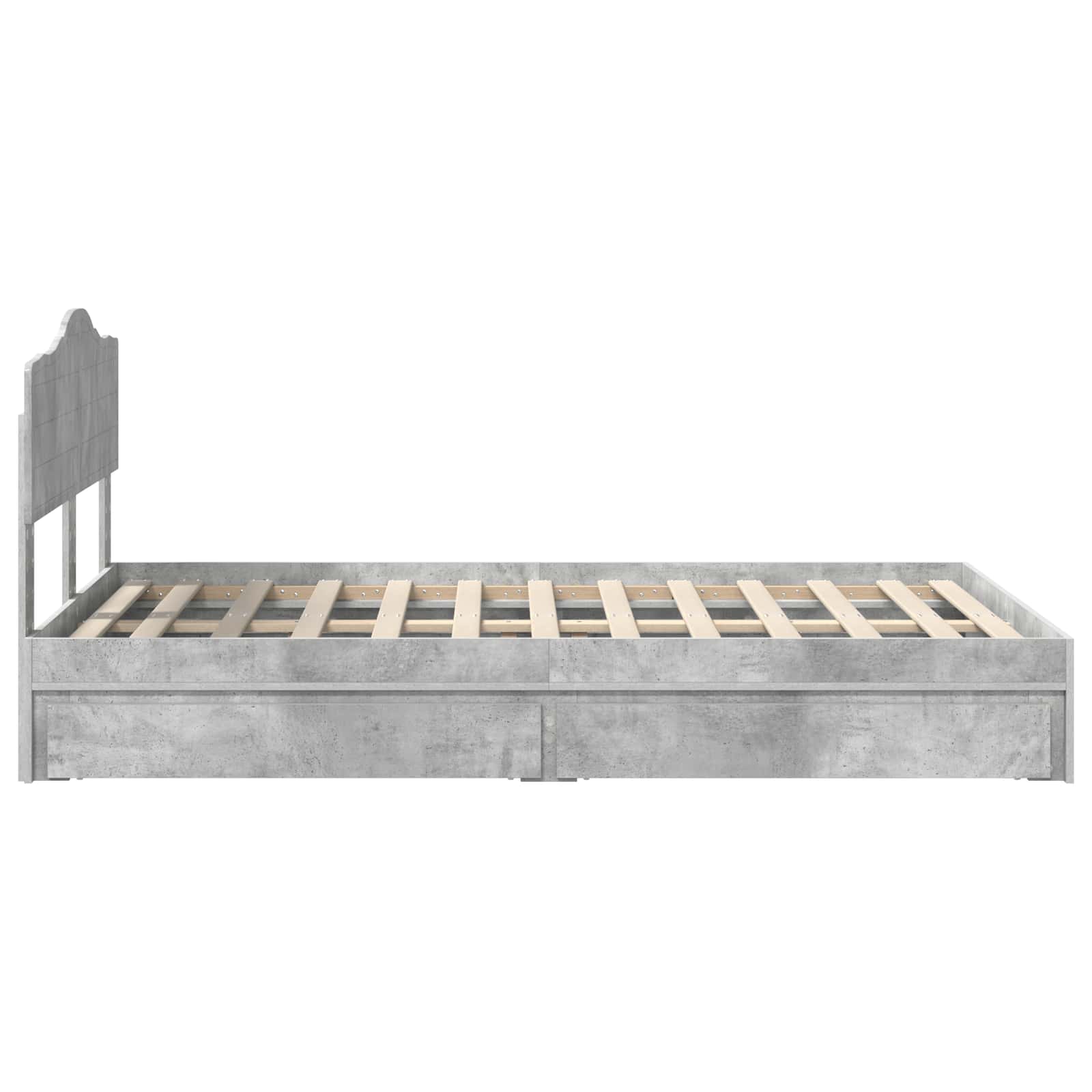 Letto con Contenitore con testiera Grigio cemento 135 x 190 cm | homemem39