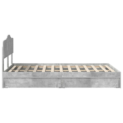 Letto con Contenitore con testiera Grigio cemento 135 x 190 cm | homemem39