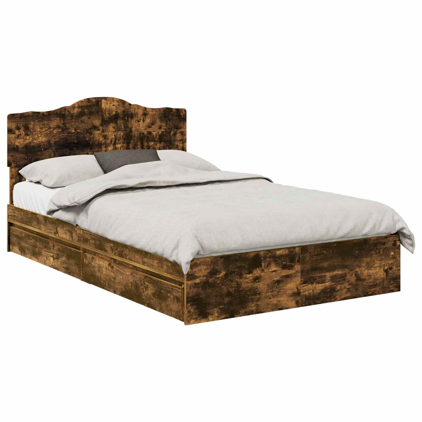 Letto con Contenitore con testiera Rovere fumé 135 x 190 cm | homemem39
