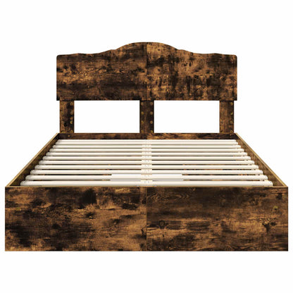 Letto con Contenitore con testiera Rovere fumé 135 x 190 cm | homemem39