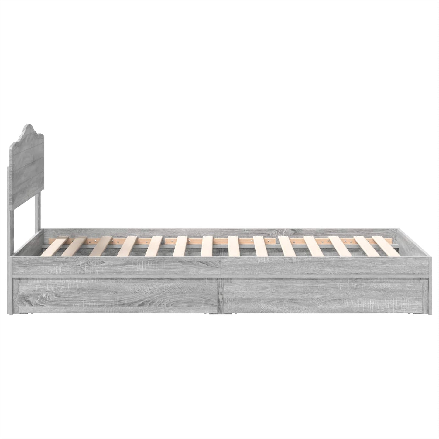 Letto con Contenitore con testiera Grigio Sonoma 100 x 200 cm | homemem39