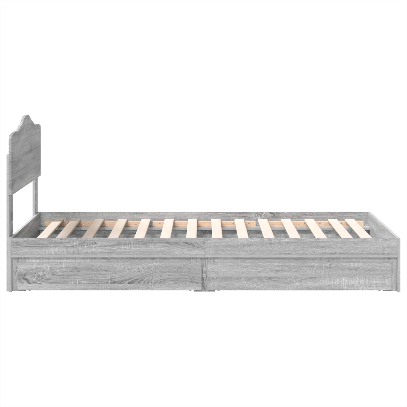 Letto con Contenitore con testiera Grigio Sonoma 100 x 200 cm | homemem39