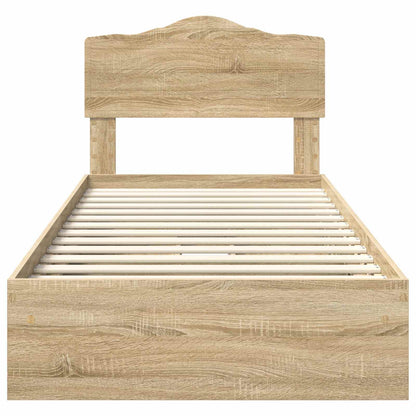 Letto con Contenitore con testiera Rovere Sonoma 90 x 200 cm | homemem39
