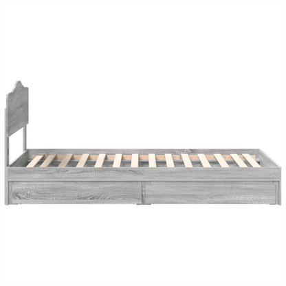 Letto con Contenitore con testiera Grigio Sonoma 90 x 200 cm | homemem39