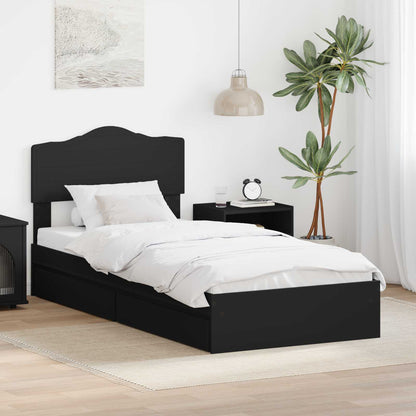 Letto con Contenitore Nero 90 x 190 cm Legno multistrato | homemem39