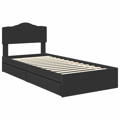 Letto con Contenitore Nero 90 x 190 cm Legno multistrato | homemem39
