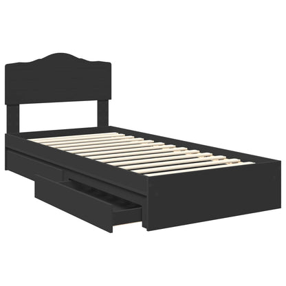 Letto con Contenitore Nero 90 x 190 cm Legno multistrato | homemem39