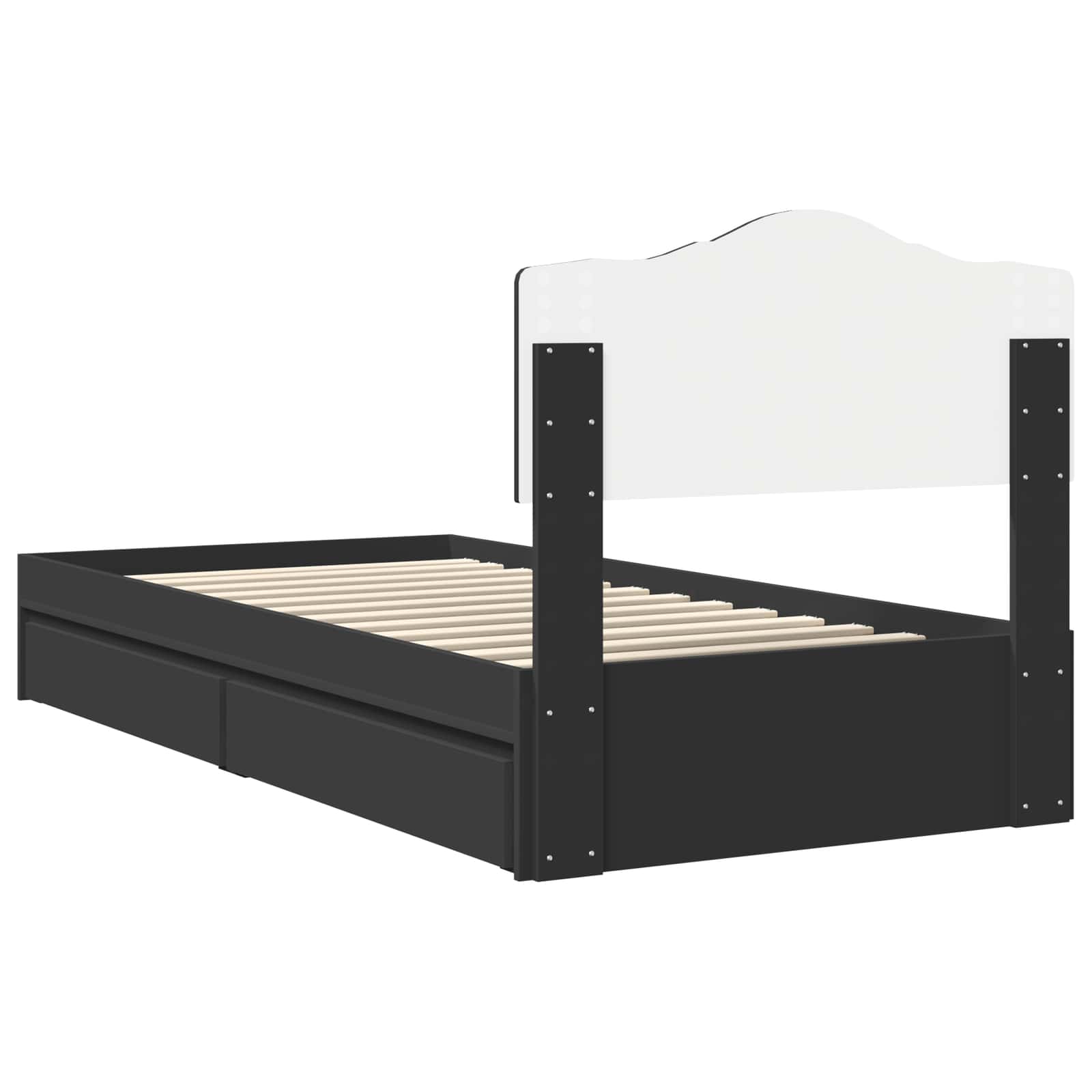 Letto con Contenitore Nero 90 x 190 cm Legno multistrato | homemem39