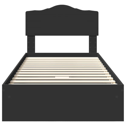 Letto con Contenitore Nero 90 x 190 cm Legno multistrato | homemem39