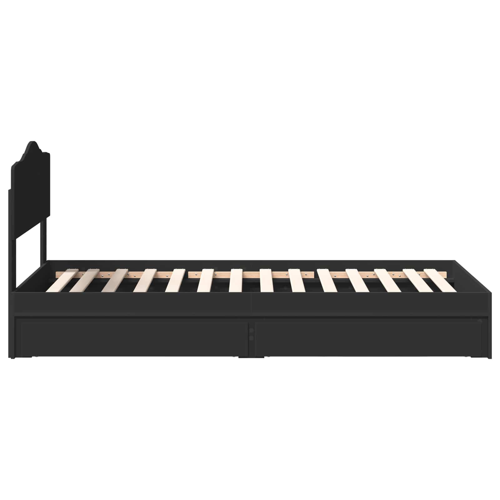 Letto con Contenitore Nero 90 x 190 cm Legno multistrato | homemem39