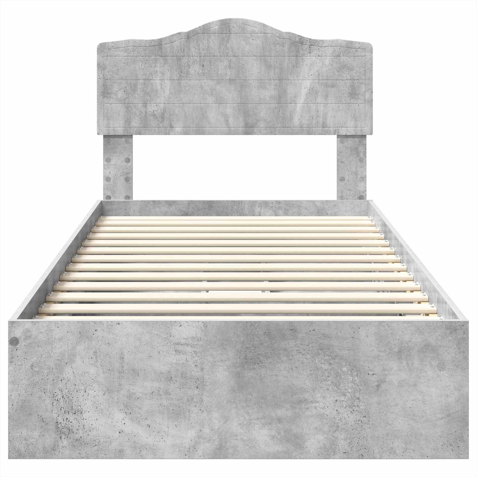 Letto con Contenitore con testiera Grigio cemento 90 x 190 cm | homemem39