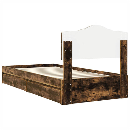 Letto con Contenitore Rovere fumé 90 x 190 cm Legno multistrato | homemem39