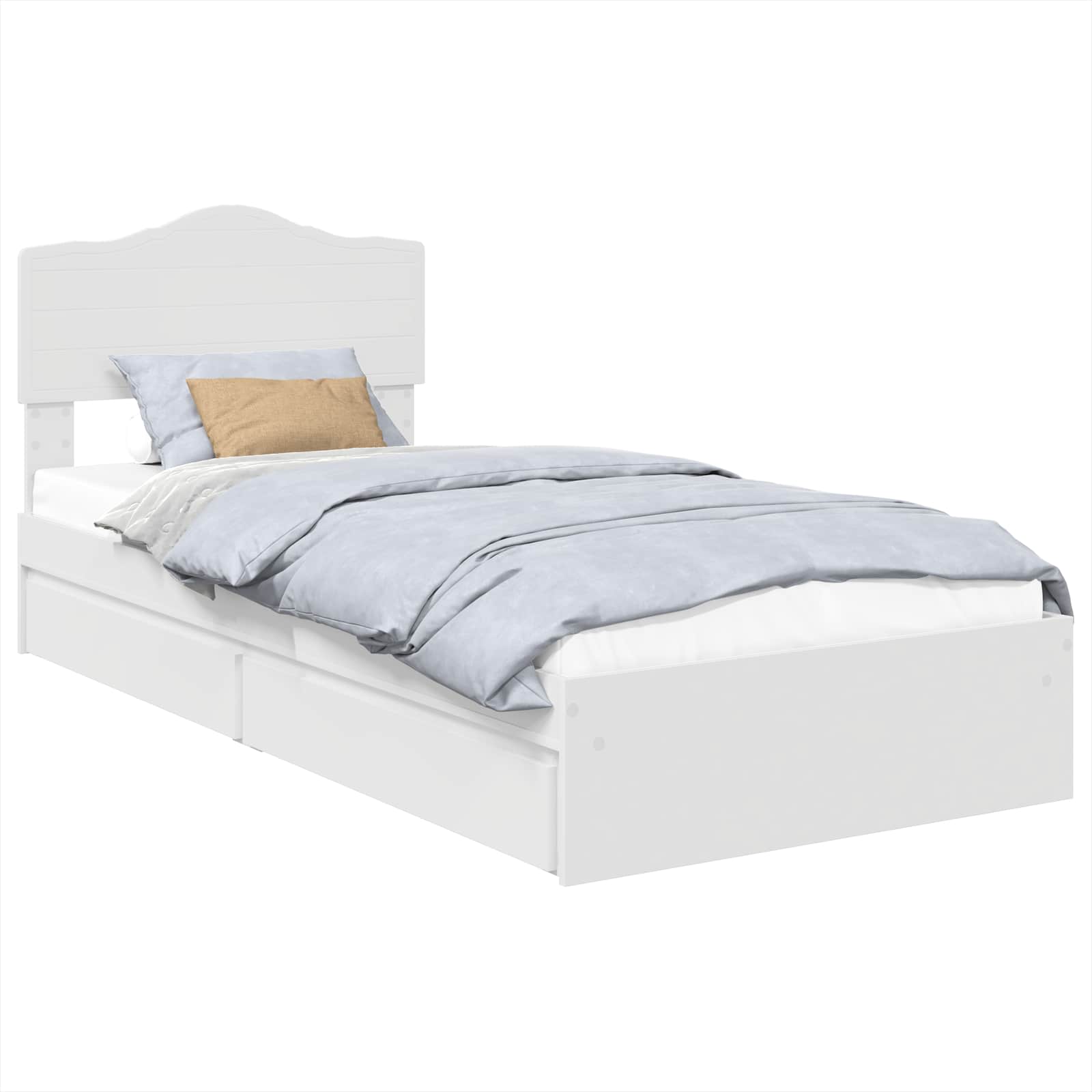 Letto con Contenitore Bianco 70 x 190 cm Legno multistrato | homemem39