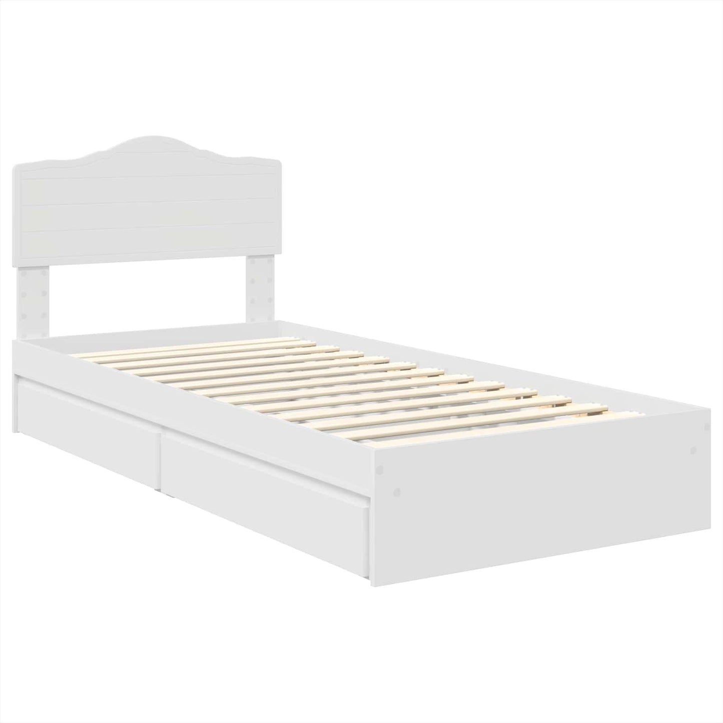 Letto con Contenitore Bianco 70 x 190 cm Legno multistrato | homemem39