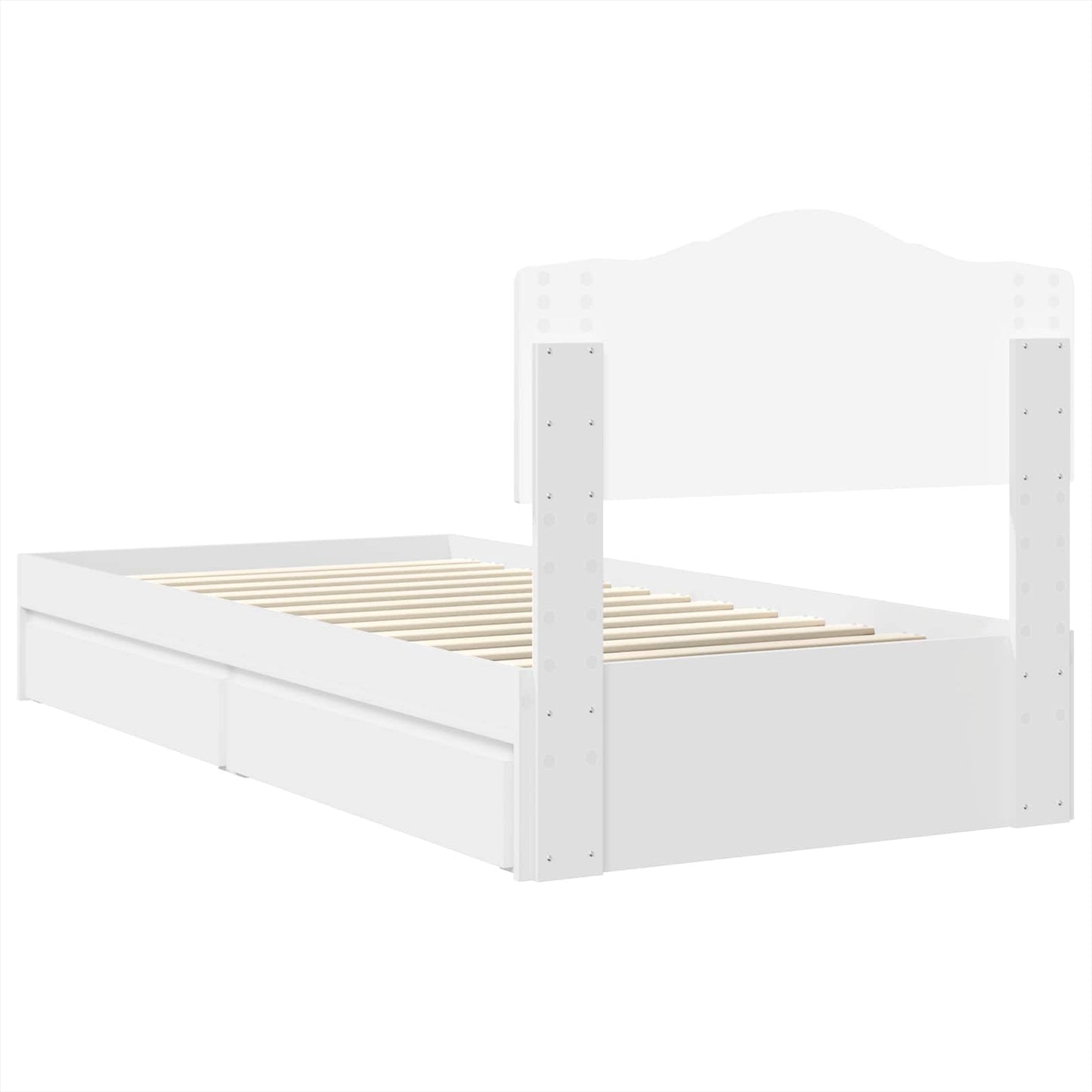 Letto con Contenitore Bianco 70 x 190 cm Legno multistrato | homemem39