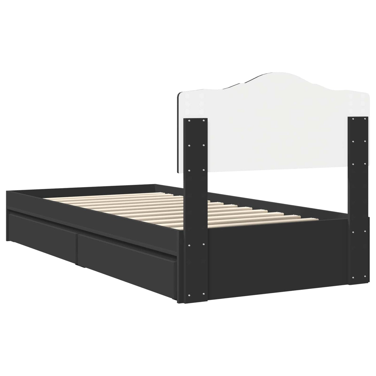 Letto con Contenitore Nero 70 x 190 cm Legno multistrato | homemem39