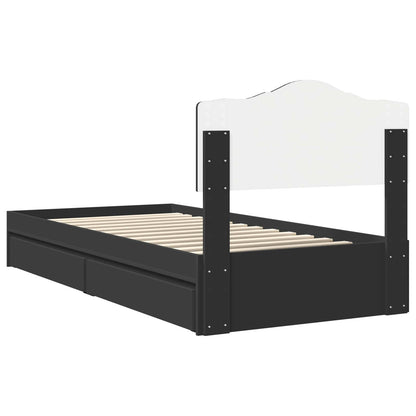 Letto con Contenitore Nero 70 x 190 cm Legno multistrato | homemem39