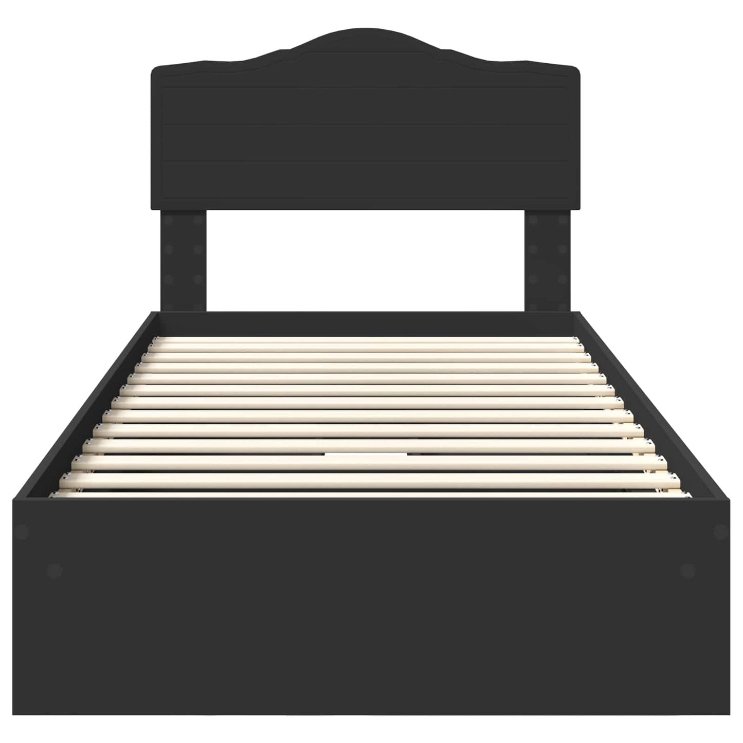 Letto con Contenitore Nero 70 x 190 cm Legno multistrato | homemem39