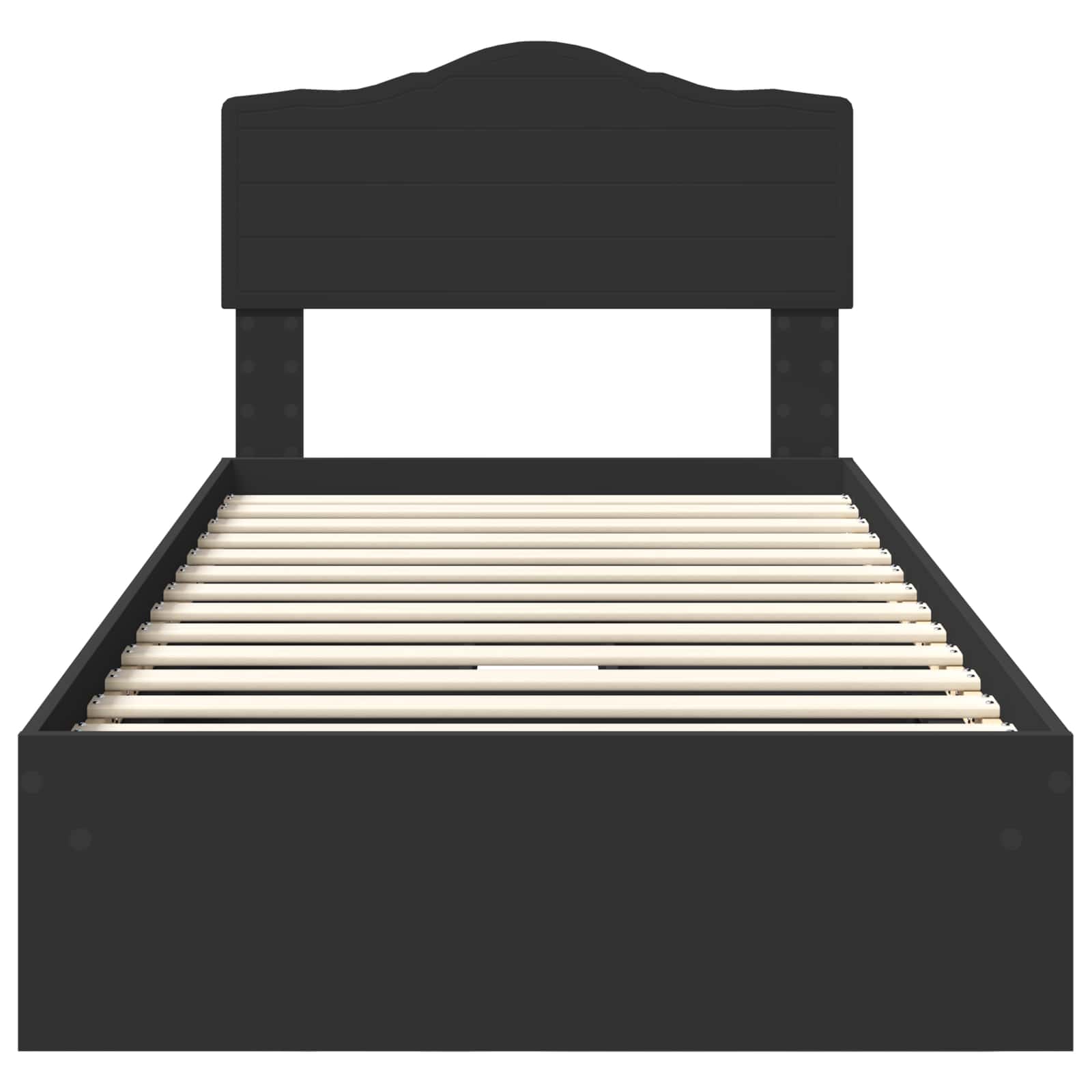 Letto con Contenitore Nero 70 x 190 cm Legno multistrato | homemem39