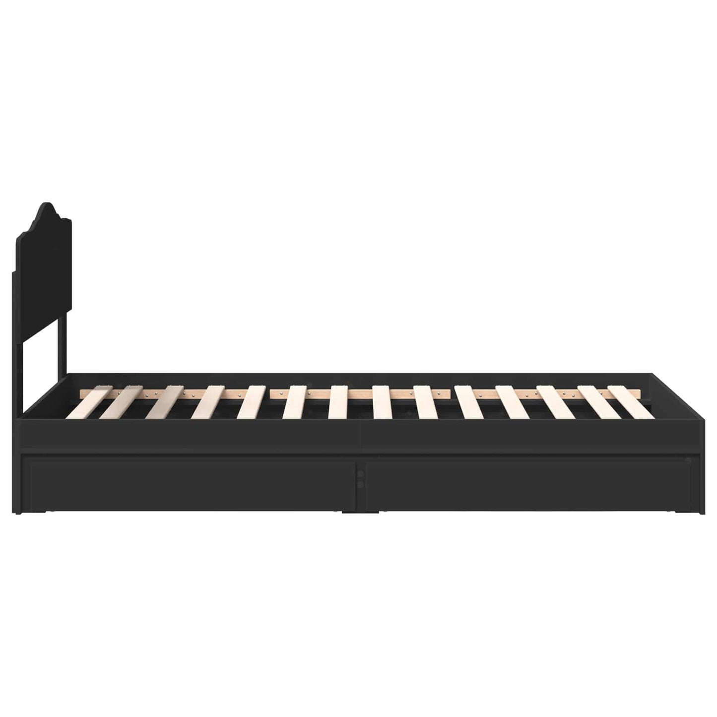Letto con Contenitore Nero 70 x 190 cm Legno multistrato | homemem39