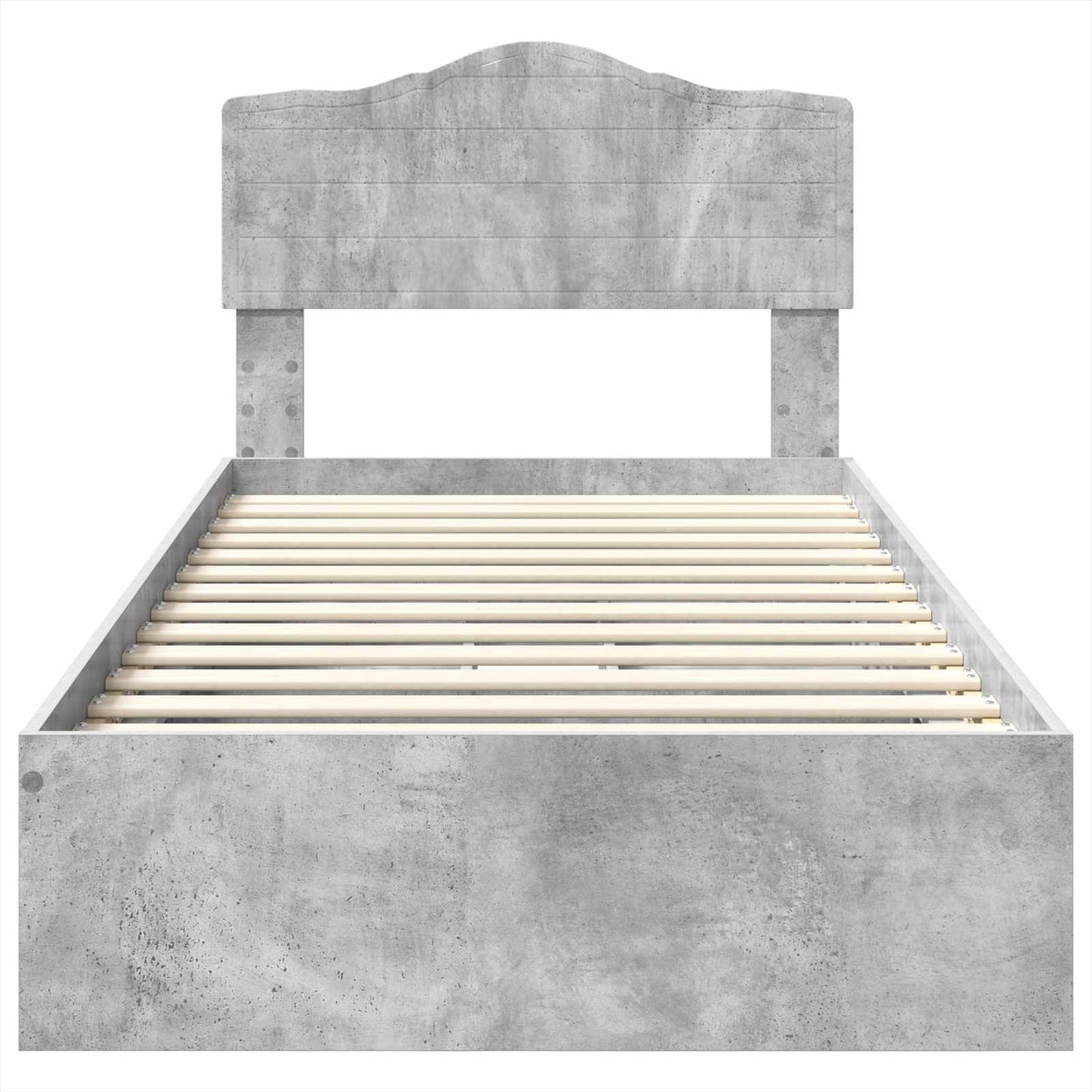 Letto con Contenitore con testiera Grigio cemento 70 x 190 cm | homemem39