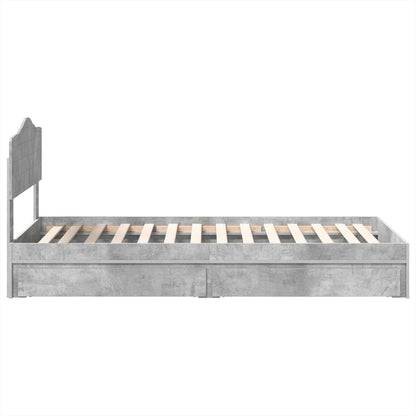 Letto con Contenitore con testiera Grigio cemento 70 x 190 cm | homemem39