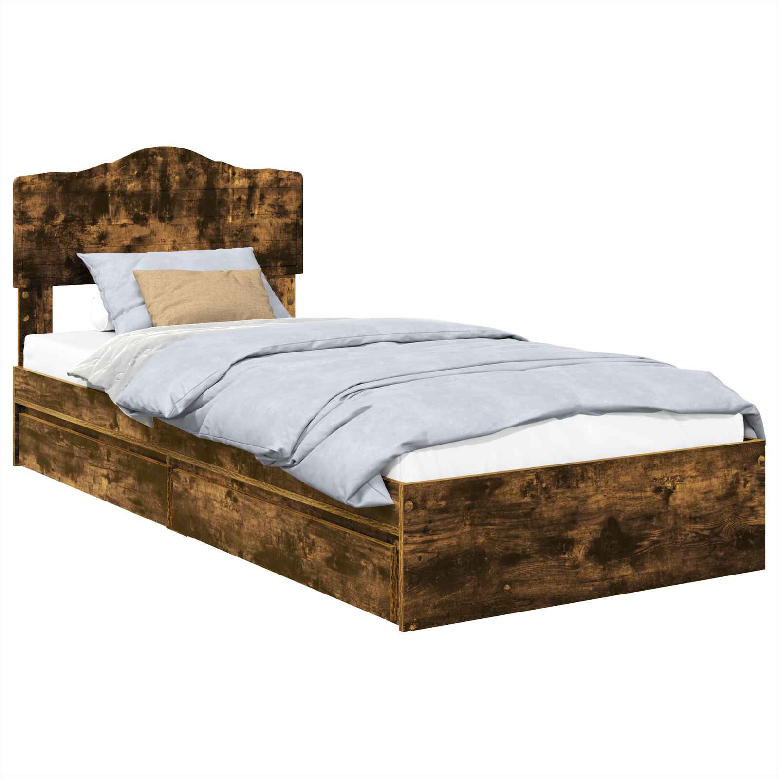 Letto con Contenitore Rovere fumé 70 x 190 cm Legno multistrato | homemem39