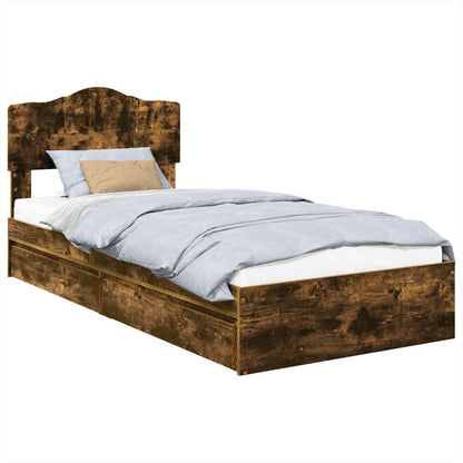 Letto con Contenitore Rovere fumé 70 x 190 cm Legno multistrato | homemem39