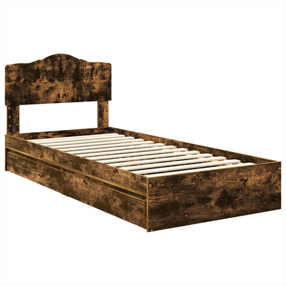 Letto con Contenitore Rovere fumé 70 x 190 cm Legno multistrato | homemem39