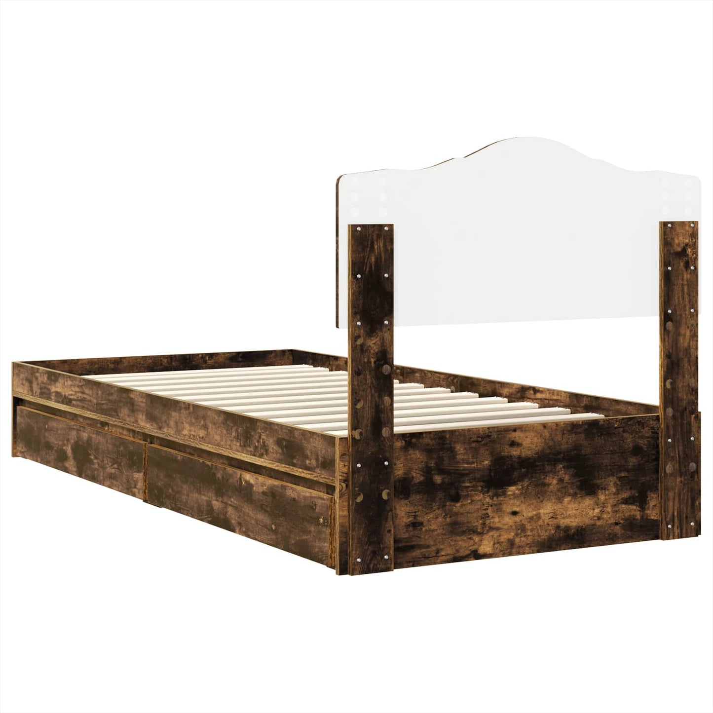 Letto con Contenitore Rovere fumé 70 x 190 cm Legno multistrato | homemem39