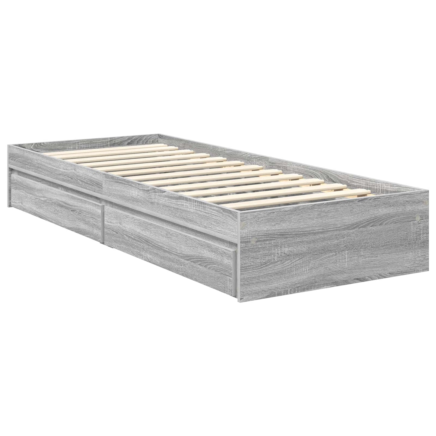 Letto con Contenitore con testiera Grigio Sonoma 70 x 190 cm | homemem39