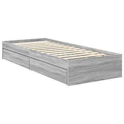 Letto con Contenitore con testiera Grigio Sonoma 70 x 190 cm | homemem39
