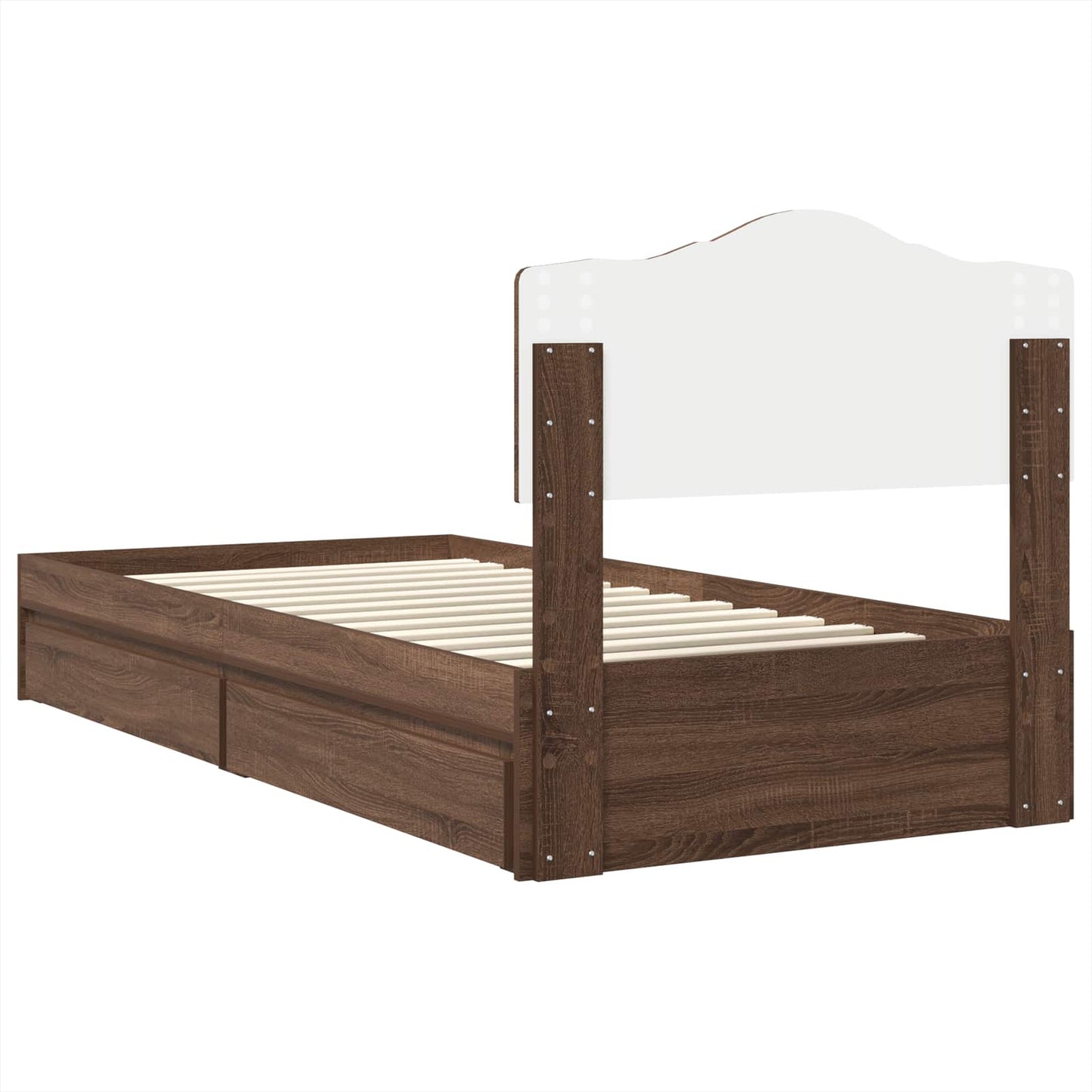 Letto con Contenitore con testiera Rovere Marrone 70 x 190 cm | homemem39