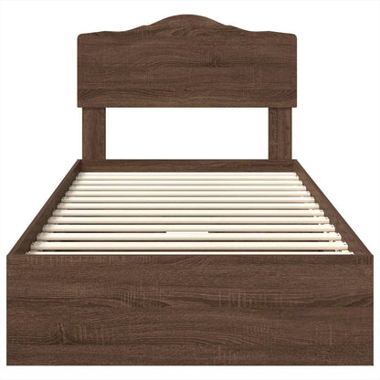Letto con Contenitore con testiera Rovere Marrone 70 x 190 cm | homemem39