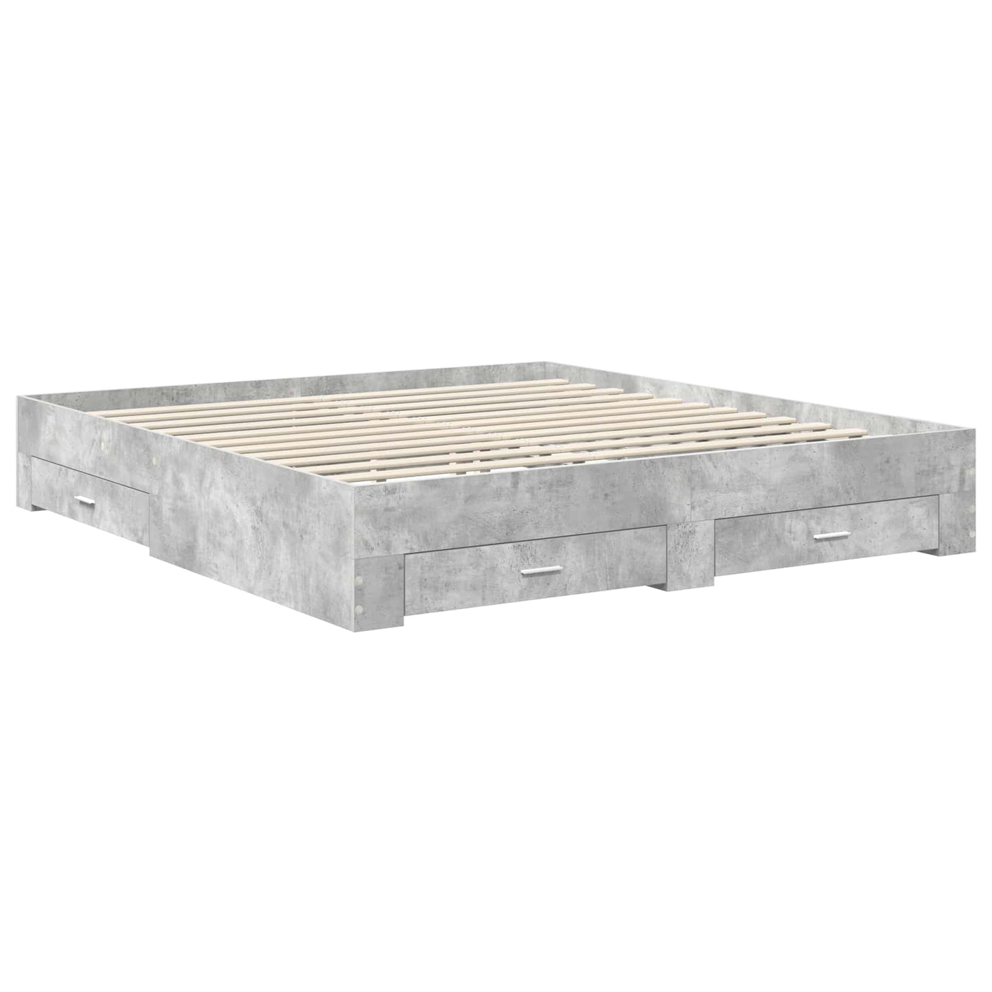 Struttura del letto con testiera Grigio cemento 200 x 200 cm | homemem39