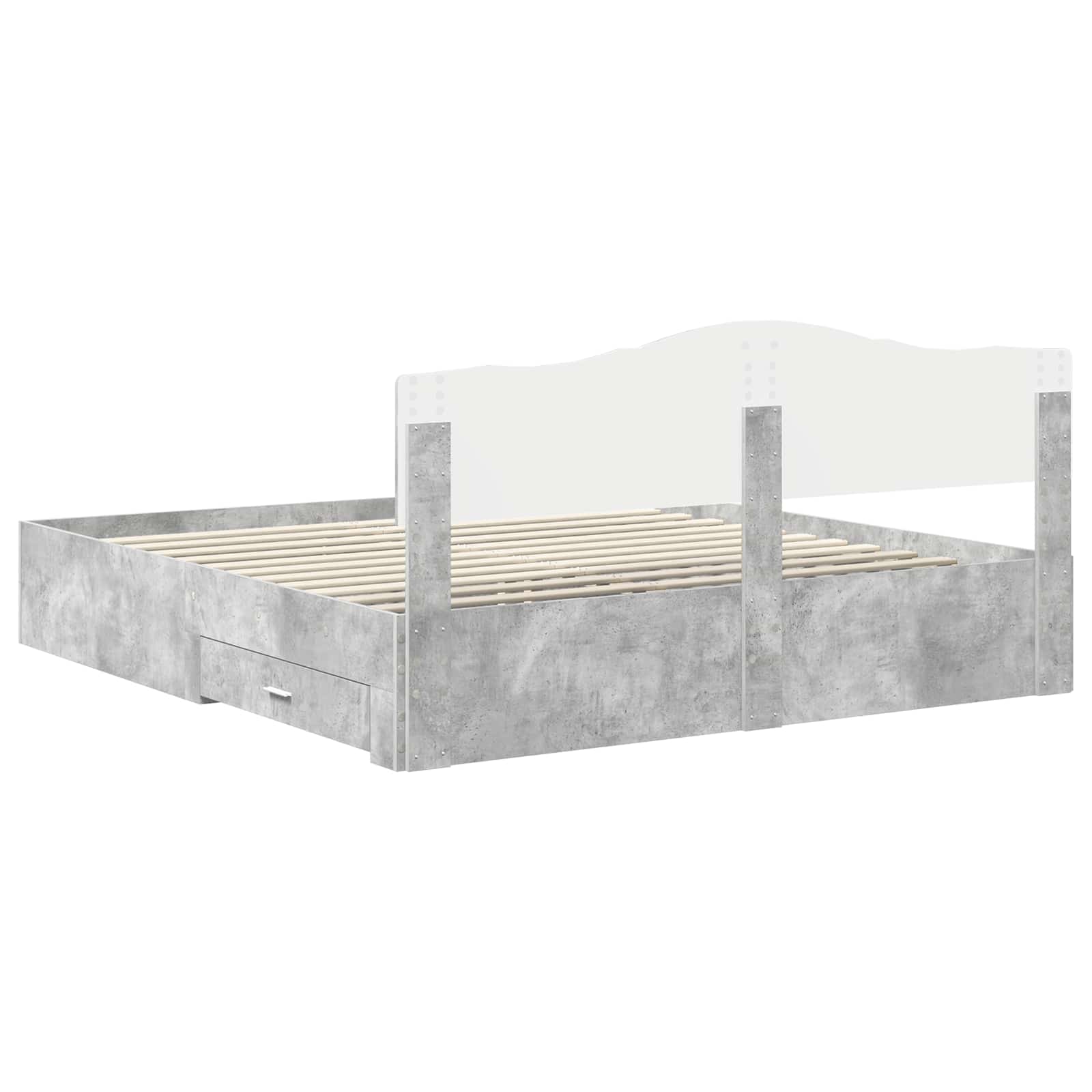 Struttura del letto con testiera Grigio cemento 200 x 200 cm | homemem39